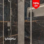 کف لابی با نورپردازی لوکس، مبلمان نقره‌ای یا سفید، فضای بزرگ و روشن