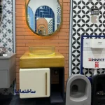 کابین روشویی مدل یونیک با صفحه رابر وود