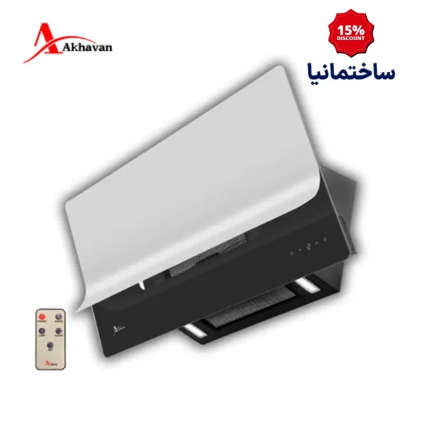 هود مورب اخوان مدل H70 با بدنه شیشه‌ای سفید مشکی و موتور باکالیت توربو