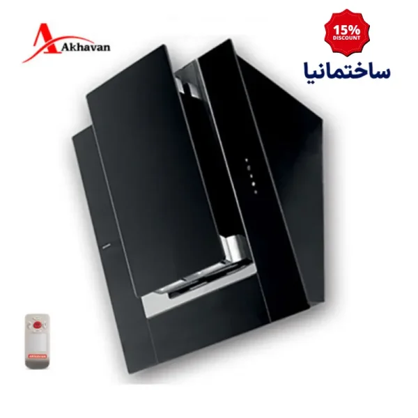 هود مورب اخوان مدل H34-T | ترکیب استیل و شیشه با طراحی ساده و قدرت مکش ۷۰۰ مترمکعبی