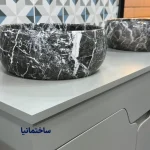 کابین روشویی مدل نایکی طوسی با بدنه PVC