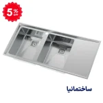 سینک دو لگنه مدل 952 استیل البرز با طراحی توکار و عمق ۲۰ سانتی‌متر