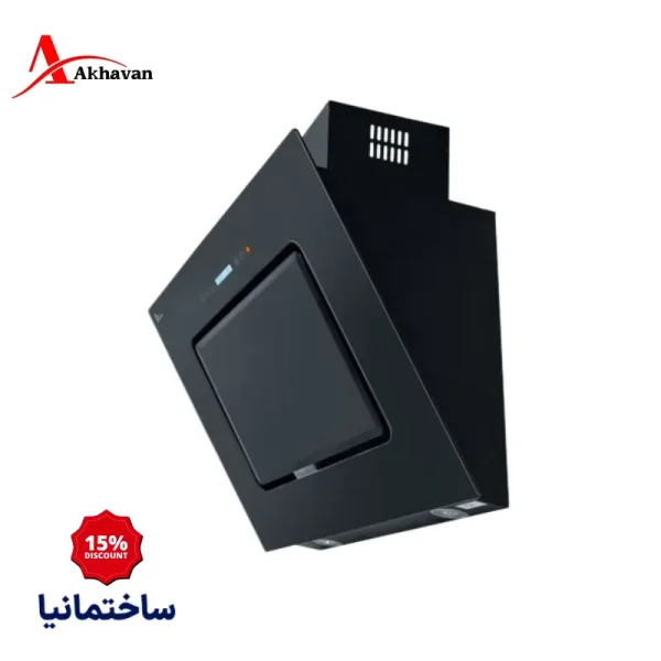 هود مورب اخوان مدل H32-T | طراحی شیشه‌ای مشکی با موتور توربو و کنترل لمسی