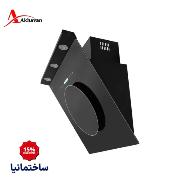 هود مورب اخوان مدل H33-TS | طراحی شیشه‌ای دودی با مکش قوی و عملکرد بی‌صدا
