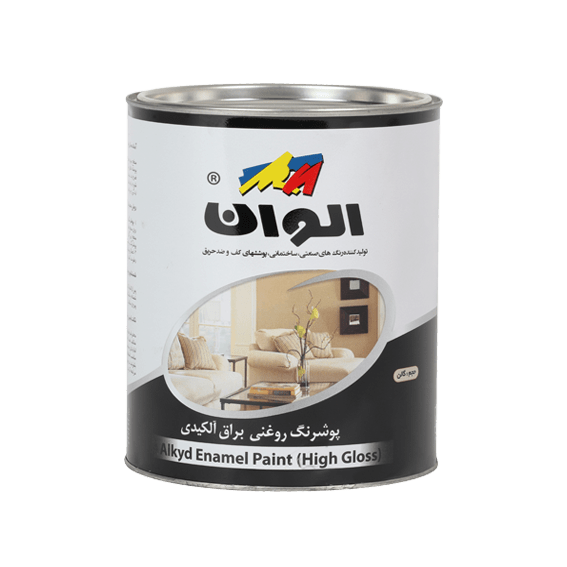 رنگ روغنی سفید براق الوان گالن 4 کیلویی با پوشش بالا مناسب سطوح گچی آهنی و سیمانی