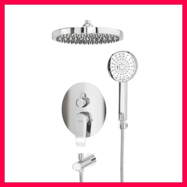شیر حمام توکار فیدل تیپ 4 کسری با سردوش ثابت و متحرک و وان‌پرکن