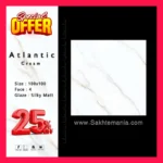 سرامیک آتلانتیک سفید طرح سنگ مات سرام نگار 100×100